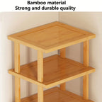 Multifunctional 6 Layers Shoes Rack Bamboo Shoe Cabinets Stackable Stand Shoes Storage Shelf Organizer For Entryway Livingroom