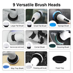 9 In 1 Electric Cleaning Brush Multifunctional Cleaning Brush For Bathroom Kitchen Toilet Wireless Rotatable Home Cleaning Brush