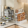 Kitchen Stand Home Utensil Multifunctional Knife Holder Pot Lid Storage Rack Cutlery Holder Counter Cutting Board Rack