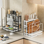 Kitchen Stand Home Utensil Multifunctional Knife Holder Pot Lid Storage Rack Cutlery Holder Counter Cutting Board Rack
