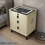 Minimally Modern Intelligent Bluetooth Speaker Bedside Table Household Smart Cabinet with Lights and Wireless Charging