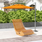 Outsunny Outdoor Rocking Chair W/ Slatted Seat, Wooden Rocking Chair, Teak