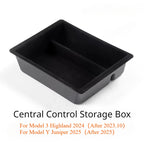 Central Control Storage Box for Tesla Model 3/Y/3+ Modely Juniper Center Console Organizer Tray Armrest Cubby Drawer Accessories