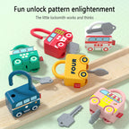 6Pc Learning Lock with Key Set Early Educational Number Matching Locks Parent-children Interactive Unlocking Toy Christmas Gifts