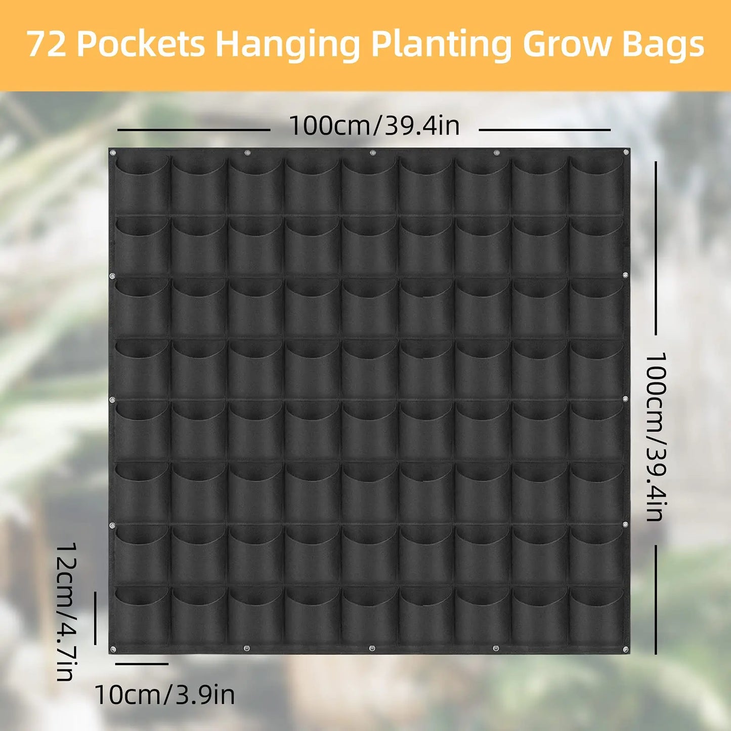 49 Pockets Hanging Planter Bags, Hanging Vertical Wall Mounted Plant Planting Grow Bags, Herb Garden Planter Outdoor Indoor Grow