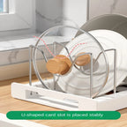 Kitchen utensil artifact pot storage rack Foldable kitchen utensil storage rack Kitchen pot lid storage rack