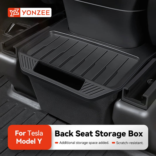 YZ For Tesla Model Y Juniper 2021-2025 Rear Seat Storage Box Under Air Vent Storage Case Trash Can Organizer Car Accessories
