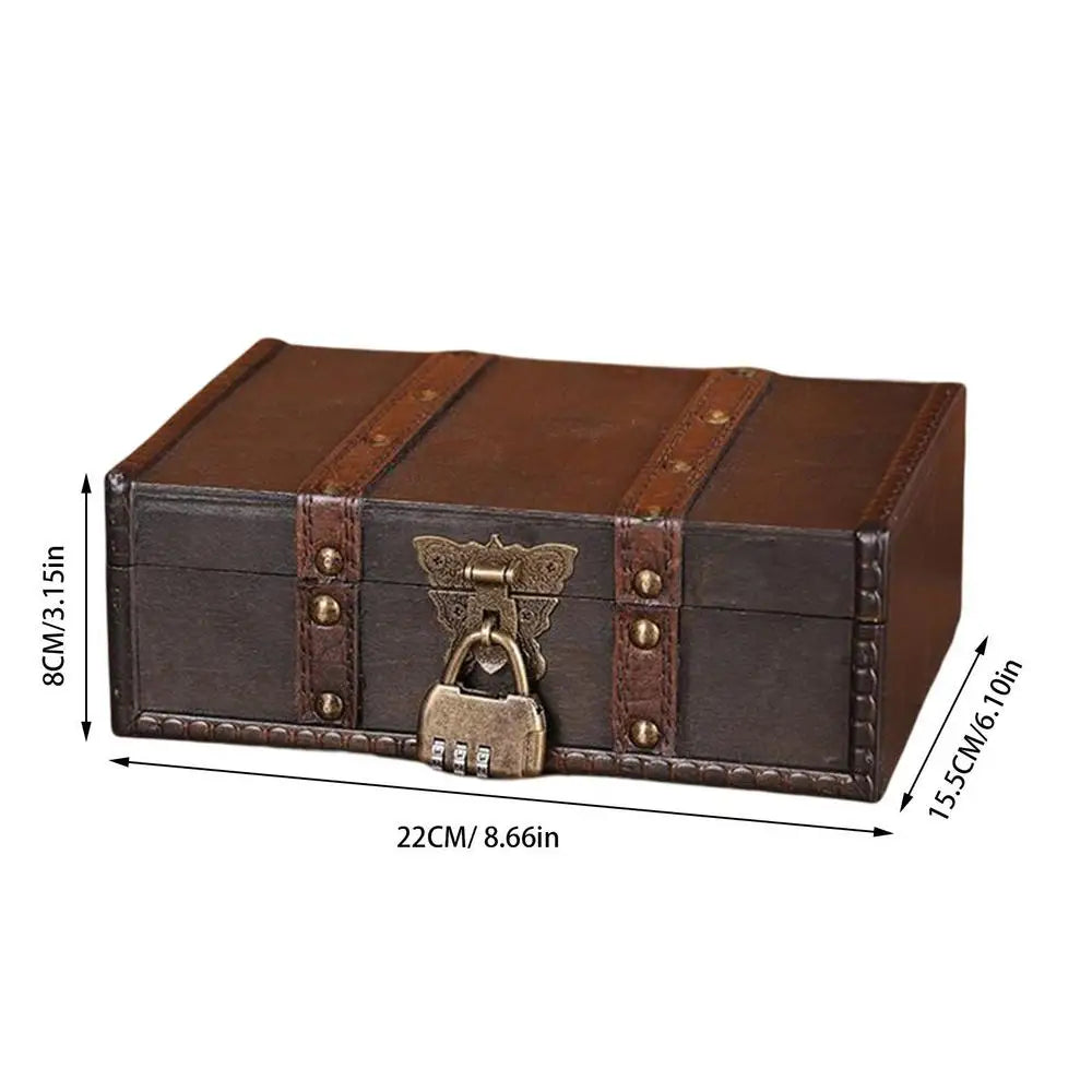 Retro Storage Box Jewelry Wood Wooden Lock Catch Organizers Vintage Gifts Container Sundries Organizer Storage Boxes