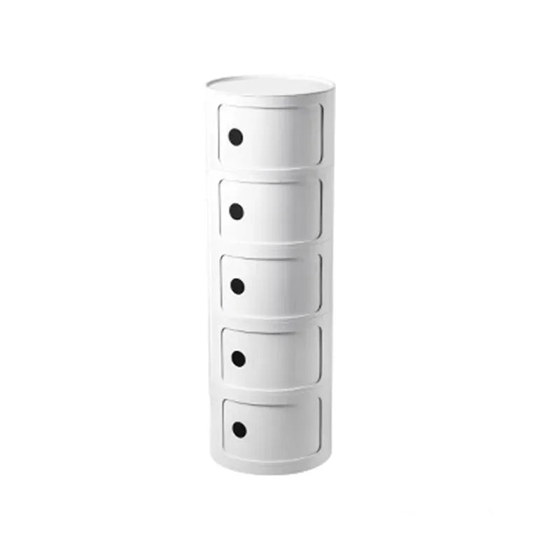 Creative Bedroom Bedside Table Modern Minimalist Round Storage Small Cabinet Large Capacity Plastic Side Cabinet