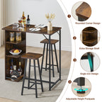 Small Bar Table Set with 2 Chairs