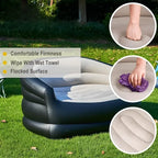 Outdoor Portable Inflatable Bed, Lounging Double Sofa, Folding Camping Inflatable Recliner, Flocking Outdoor Inflatable Sofa