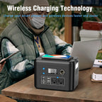 Powkey Portable Power Station 350W 260Wh/70000mAh Backup Lithium Battery, 110V Pure Sine Wave Power Bank for Outdoors Camping