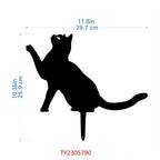 HelloYoung Add a Touch of Whimsy to Your Garden with this Adorable Metal Cat Fence Decoration for Garden Party Decor