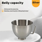 ABKJ-Stainless Steel Bowl For Kitchenaid Classic&Artisan Series 4.5-5 QT Tilt-Head Mixer, 5 Quart 304 Stainless Steel Bowl
