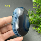 Natural Blue Agate Palm Play Healing Spiritual Meditation Chakra Witchcraft Prayer Energy Feng Shui Home Decor Gift