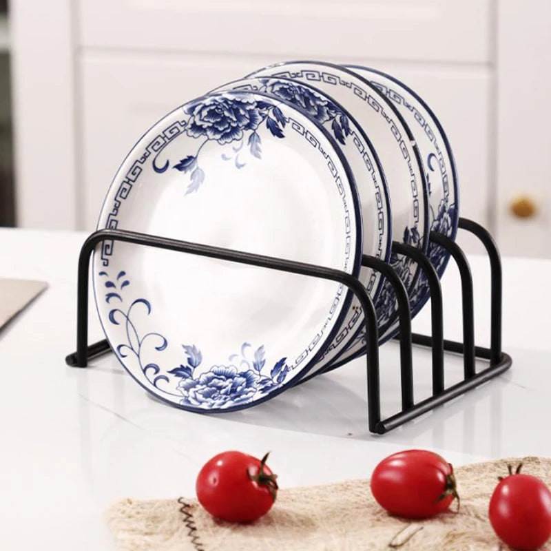 5-Tier Kitchen Cutting Board Rack, Carbon Steel Cutting Board Rack, Kitchen Pot Lid Storage Rack - Kitchen Organizer And Storage