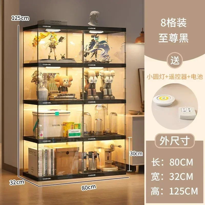 Nordic Living Room Display Cabinet Bookshelf Storage Organizer Modern Design Cabinet With With Lights Home Decor Furniture