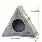 Plush Pet Bed with Toy Ball & Scratching Board - For Cats Under 15 lbs | AlluCanFind