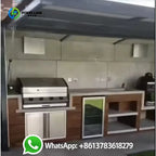 Customized Prefabricated Mobile Outdoor Kitchen Unit Contemporary Design Wind Rainproof Modular Cabinet with Cooking Area