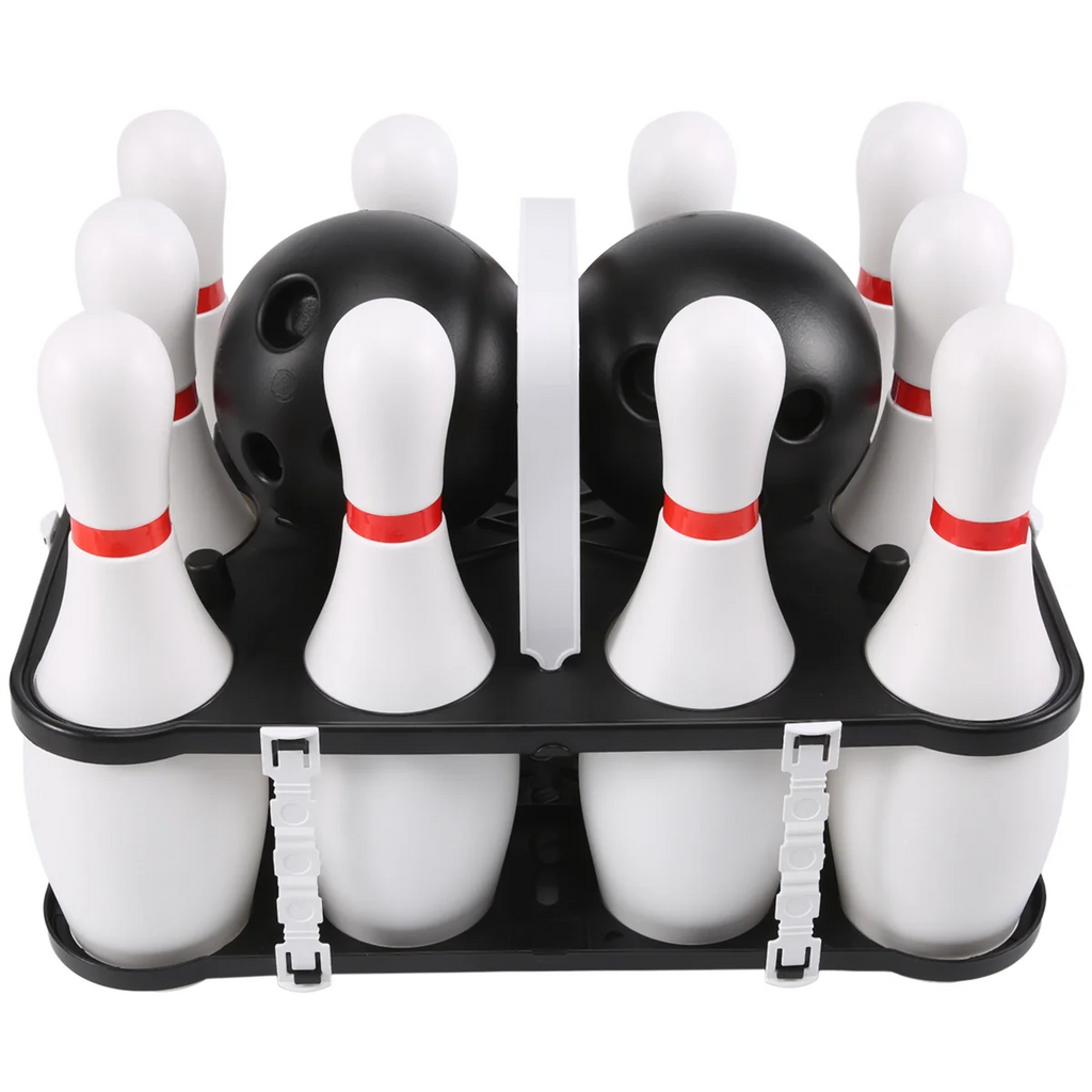 1 Set Bowling Set for Kids & Adults 2 Ball with 10 Pins for Family Kids and Adults Backyard Skittles