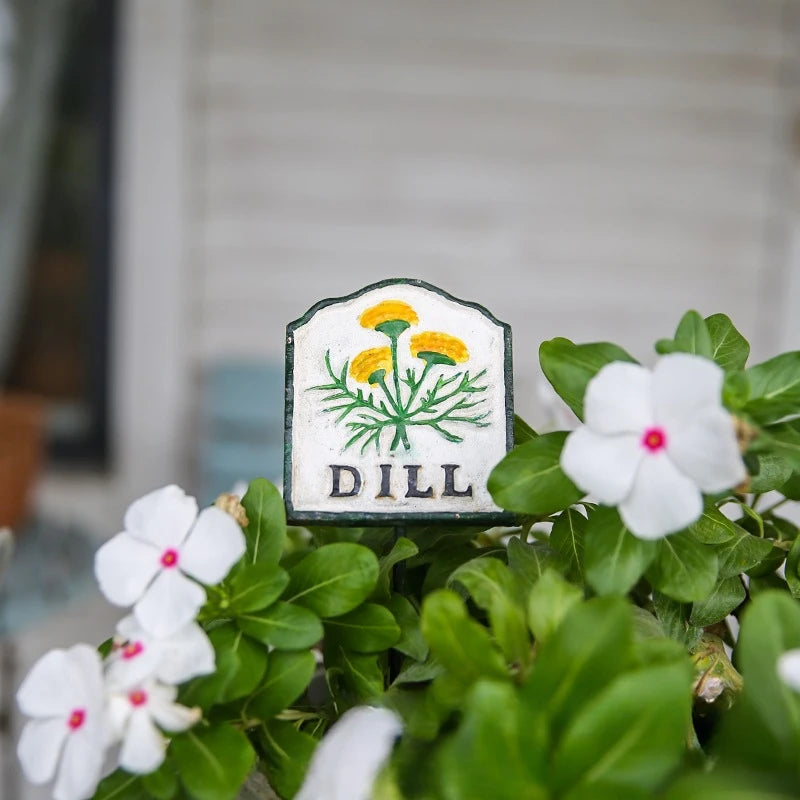 Cast Iron Vintage Plant Markers, Garden Labels, Rustic Decor for Balcony and Yard, English Letter Tags.