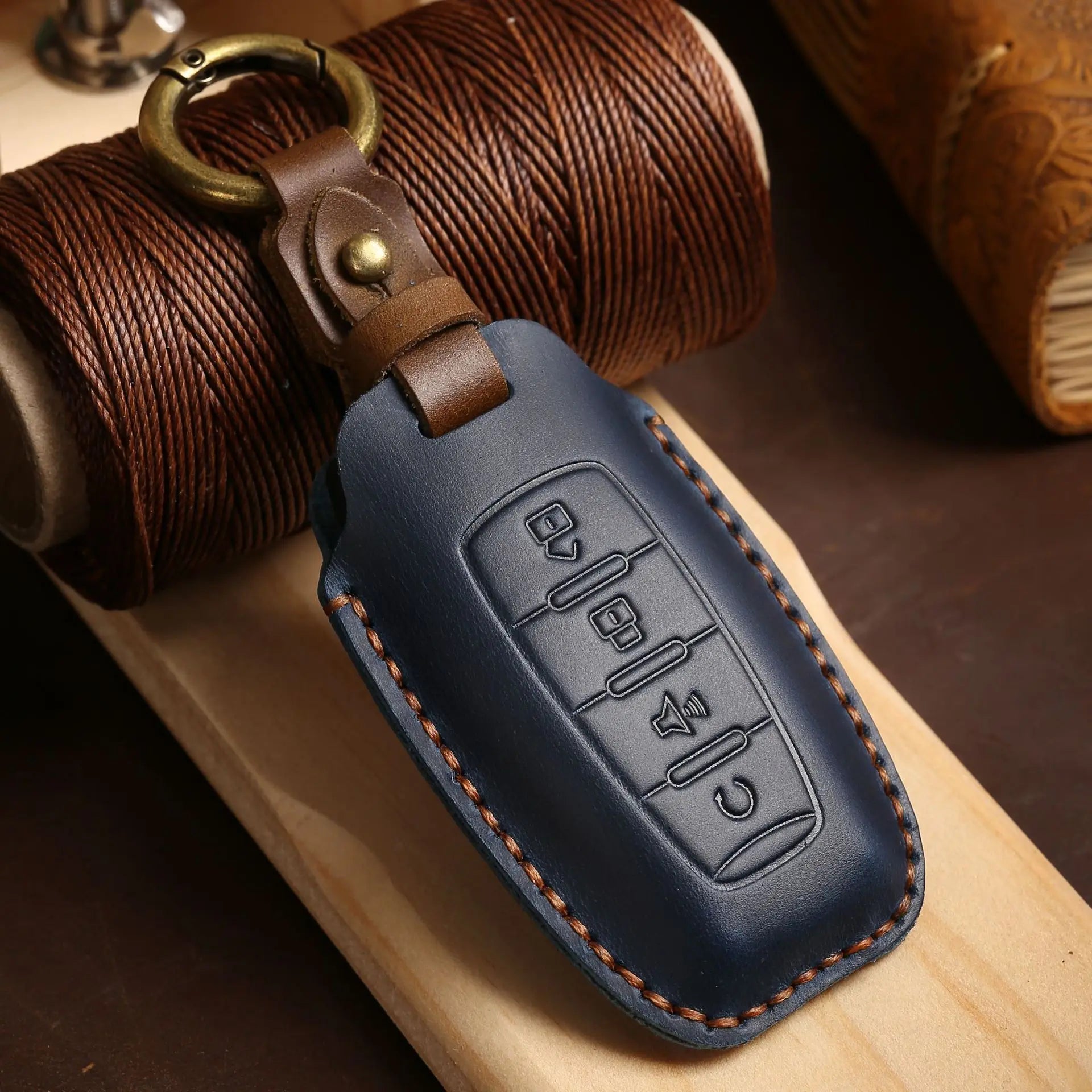 Car Key Case Cover Leather 4 Button Fob for Haval Jolion H6 H7 H4 H9 F5 F7 H2S Big Dog Great Wall Euler White Cat Keyring Holder