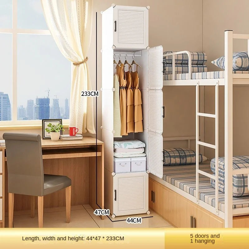 Household Folding Wardrobe Simplicity Dustproof Storage Locke Closet Plastic Collapsible Clothes Cabinets Home Bedroom Furniture