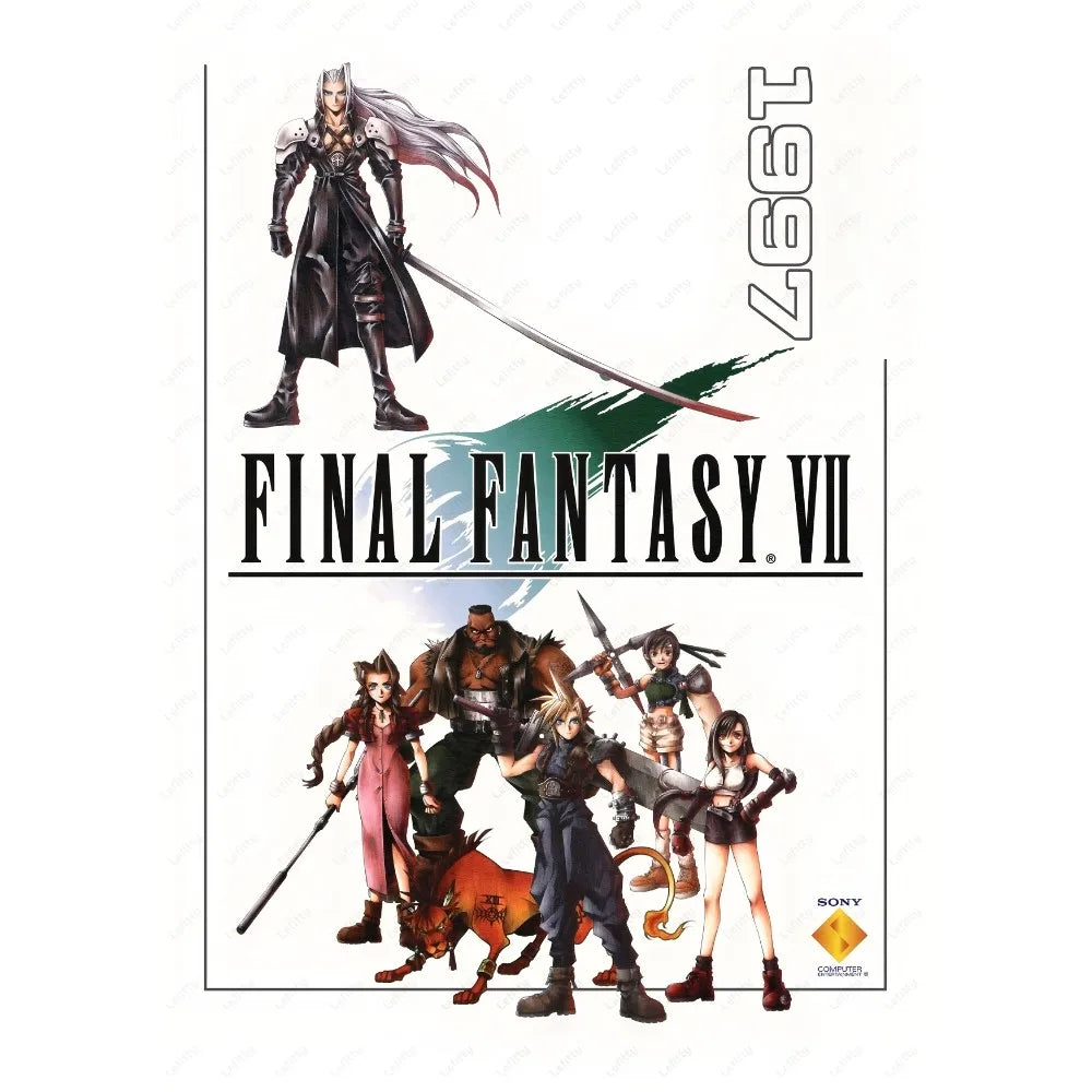 F-Final F-Fantasys Game Cool Poster Sticky Wall Art Printing Waterproof Home Living Bed Room Bar Aesthetic Decor