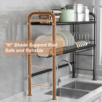 2 Tier Over Sink Dish Drying Rack, Large Metal Kitchen Dish Rack with Utensil Holder, Space Saving Dish Drainer for Kitchen