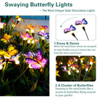 Butterfly Solar Garden Light Swaying Firefly Light 8 Modes Outside Solar Lamp Gift Yard Patio Pathway Outdoor Wedding Decoration