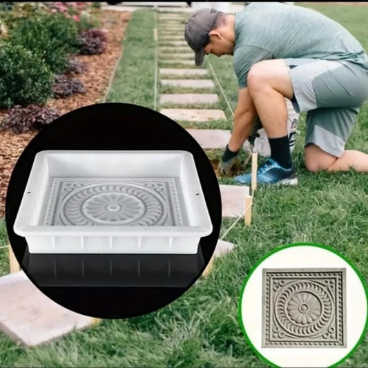 Making Tools Road Concrete Molds DIY Paving Casting Stepping Stone Square Brick Antique Landscape Yard Decor Garden Reusable