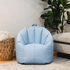 Kids Bean Bag Chair, 1.5 Feet, Durable Polyester Nylon Blend, Blue Fog