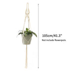Gardening Green Plant Hanging Basket Cotton Rope Hanger Flower Pot  Handmade Macrame Pot Pocket Wall Boho Courtyard  Home Decor