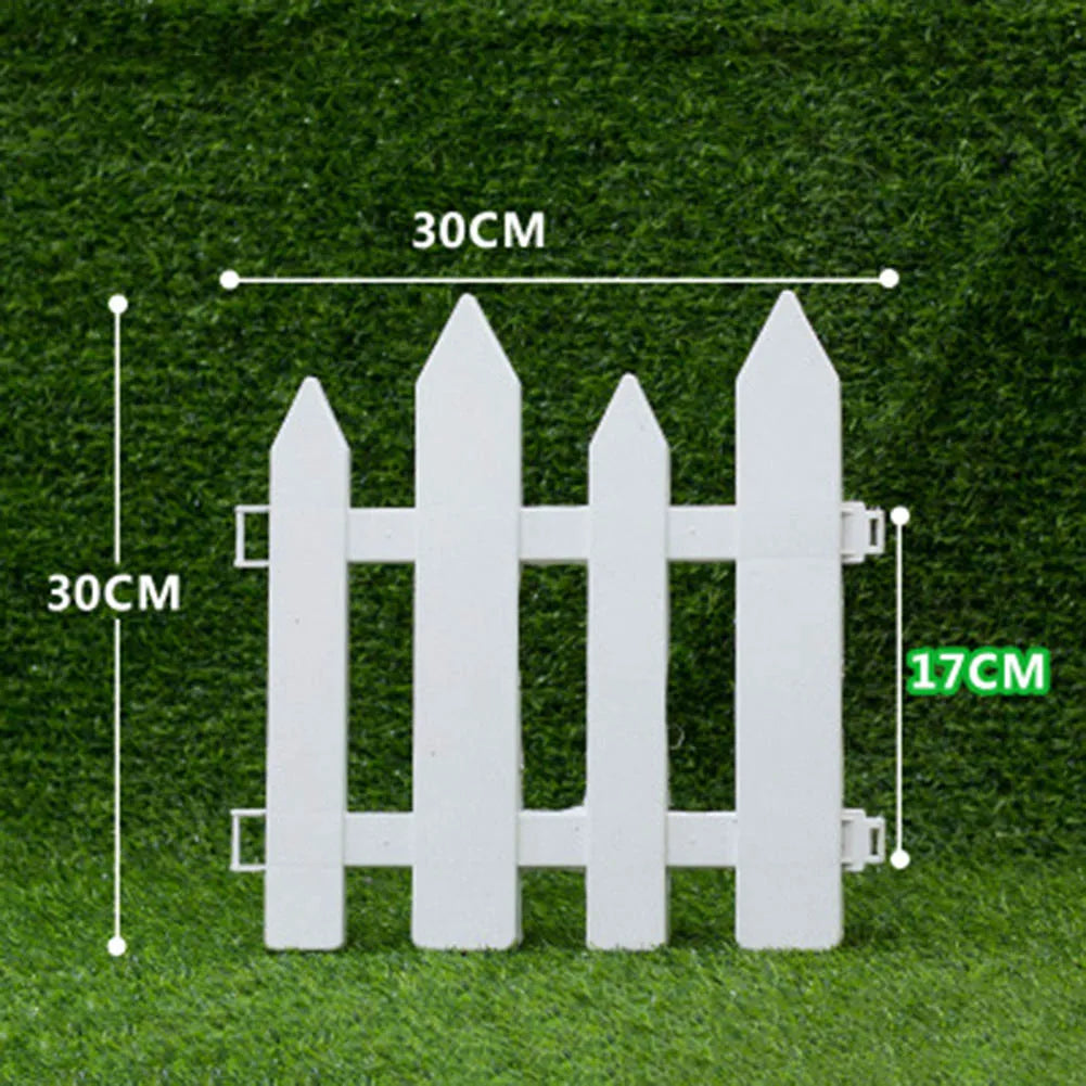 White Plastic Garden Fence Border Decoration Plant Flower Protect For Yard Lawn Edging Flower Bed Christmas Tree Decorative