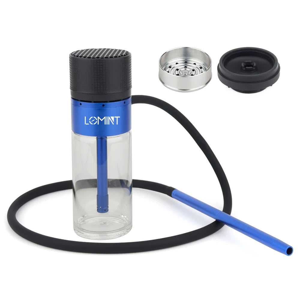 LOMINT Portable Cup Hookah Shisha Set With Glass Base Car Narguile Chicha Full Complete Gift Box Packing