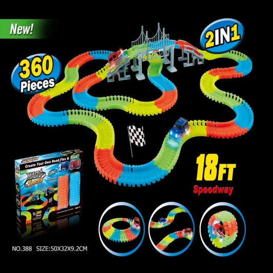 Electric Noctilucent assembly Track Toy Car Set for Kids - City Engineering Mini Car Puzzle - Boys Gift Track car