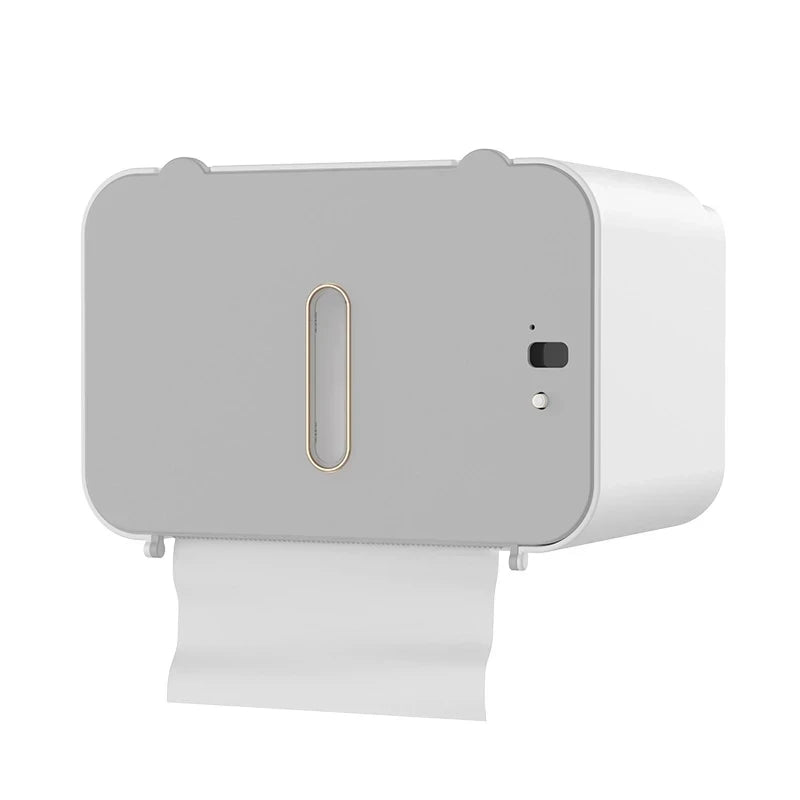Automatic Induction Toilet Paper Holder with Shelf - Wall-Mounted Dispenser | AlluCanFind