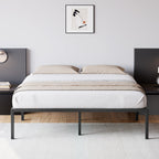 Twin/Full/Queen Size Modern Metal Bed Frame No Box Spring Needed Reinforced Steel Structure with Heavy Duty Metal Slats