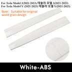 Car Door Side Trim Dashboard Cover For Tesla Model 3 Y Carbon Fiber Pattern Front Interior Dashboard Central Control Trim Strip