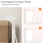 WAMPAT Dresser for Bedroom with 6 Drawers，Mid Century Modern Wooden Closet Storage Organizer