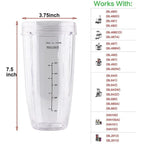 24OZ Cup Compatible with Ninja BL480 BL450 BL640 BL490 BL680 NN100 BL682 BL450 BL2012 CT640 CT800 BN400 CL401A SS100 BN750