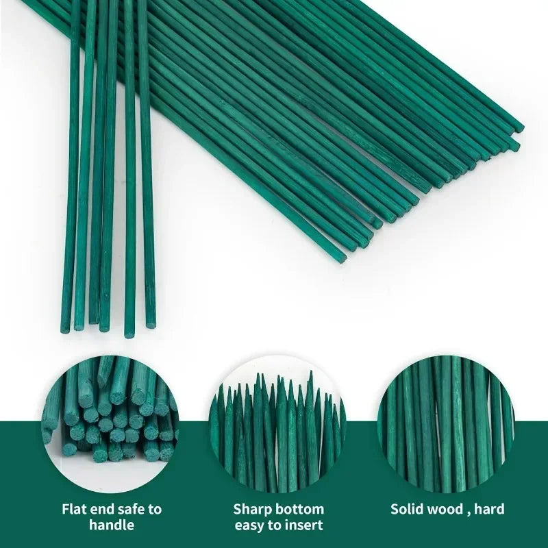 10-100pcs Plant Support Sticks Plants Green Plant Floral Vegetable Potted Tomato Supports Holder DIY Bouquets Decor Garden Tools