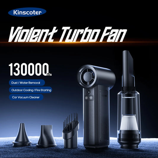 Kinscoter Powerful Air Blower 130000RPM Violent Turbo Fan 8000mAh Port
