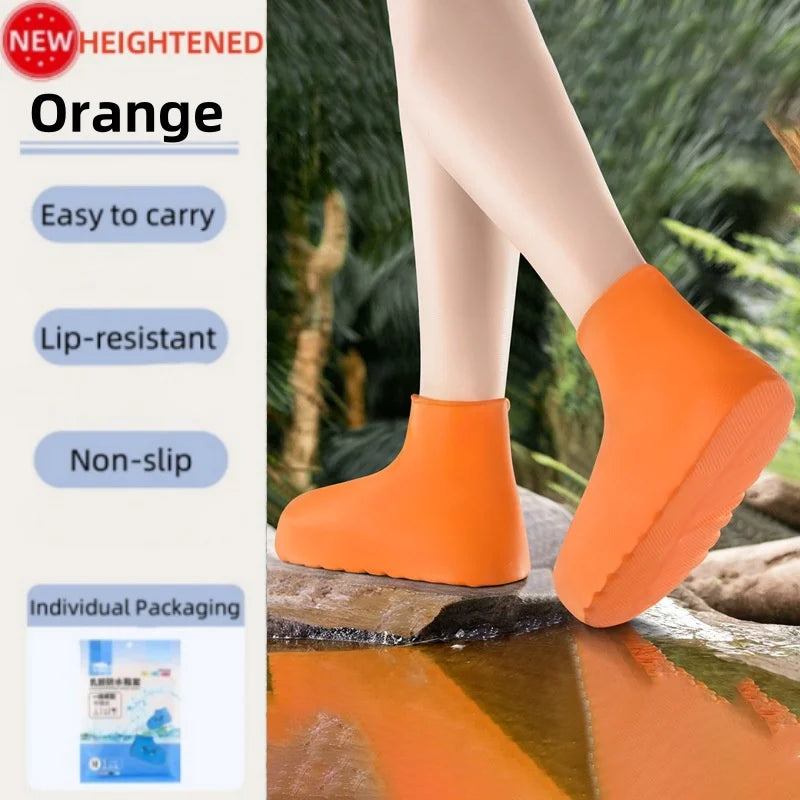 New Thickened Silicone Shoe Covers WaterProof Rubber Rain Boot Covers Reusable Non-slip Rain Shoes Outdoor Rain Gear Accessories