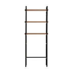 Over-the-Toilet Storage Rack 3-Shelf Adjustable Bathroom Organizer Metal Frame Natural Oak Shelves Space Saver Easy Assembly