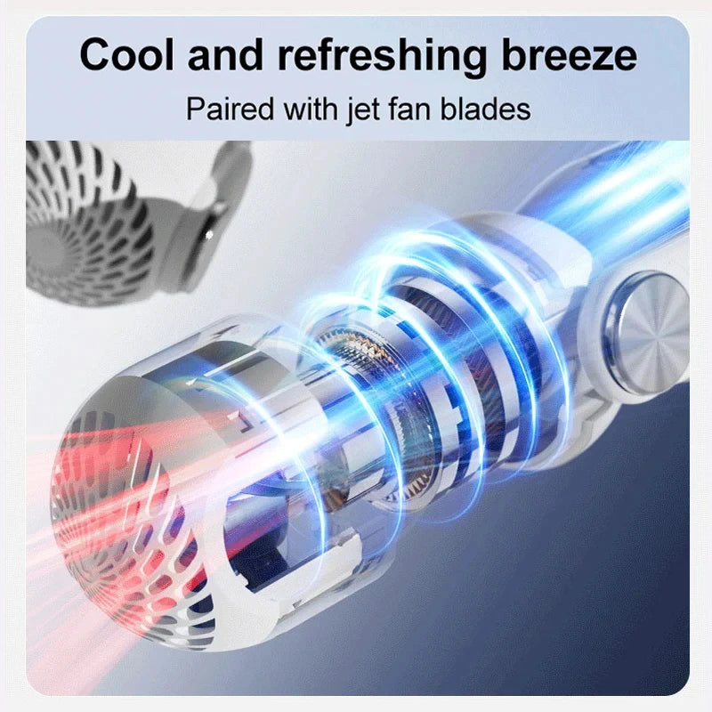 Portable Neck Mounted Fan, USB Charging, Adjustable Bladeless Turbine