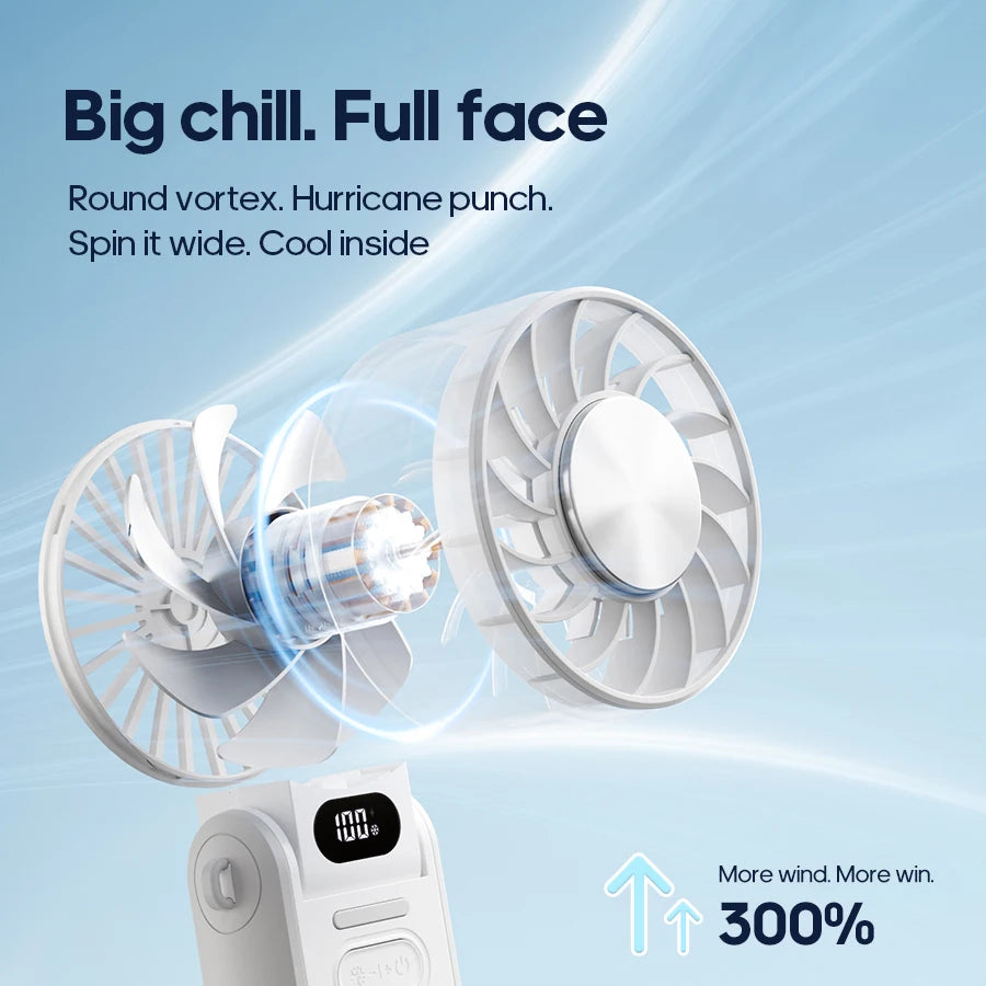 2025New Rechargeable Electric Handheld Fan 100 Speeds Adjustable Porta