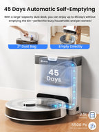 Lefant M2Pro Robot Vacuum with Mop,Self-Emptying, 6000Pa , DTOF Laser Navigation, PSD Obstacle Avoidance, Wi-fi/Alexa Control