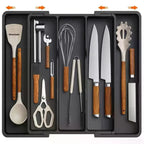 Expandable Cooking Utensil Tray Utensil Organizer For Kitchen Drawers Adjustable Cutlery Silverware Flatware Holder Kitchen Tool