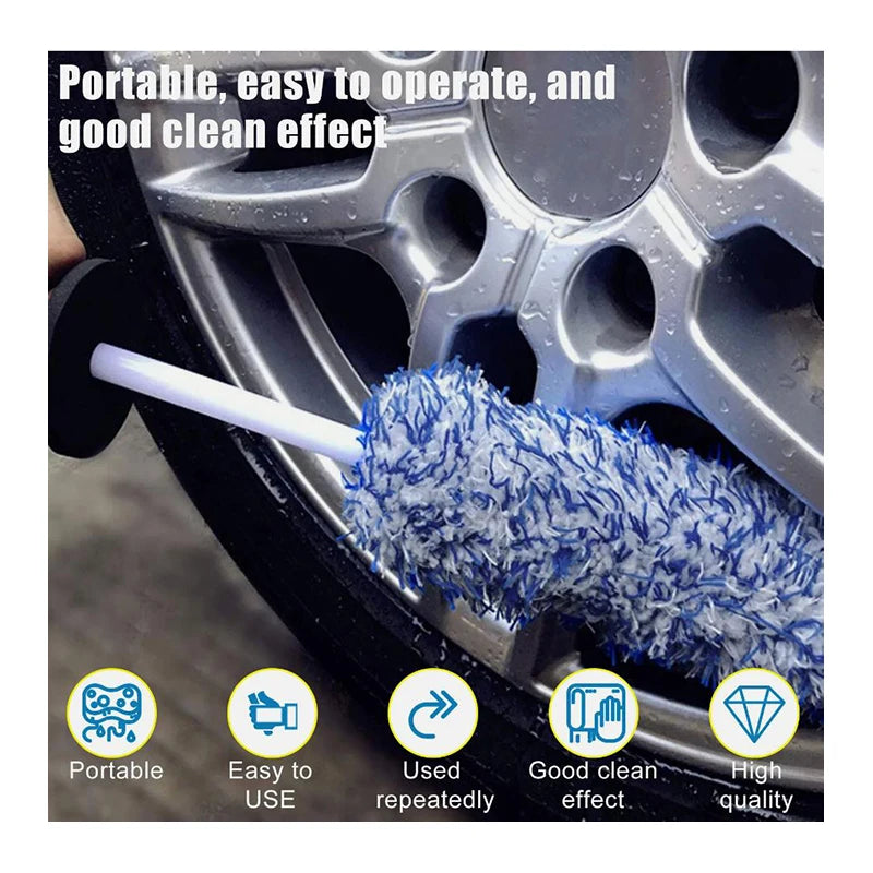 Automobile Dust Removal Brush Anti-slip Soft Handle High Absorbency Superfiber Car Tire Brush  Car Cleaning Tools Dusting Brush